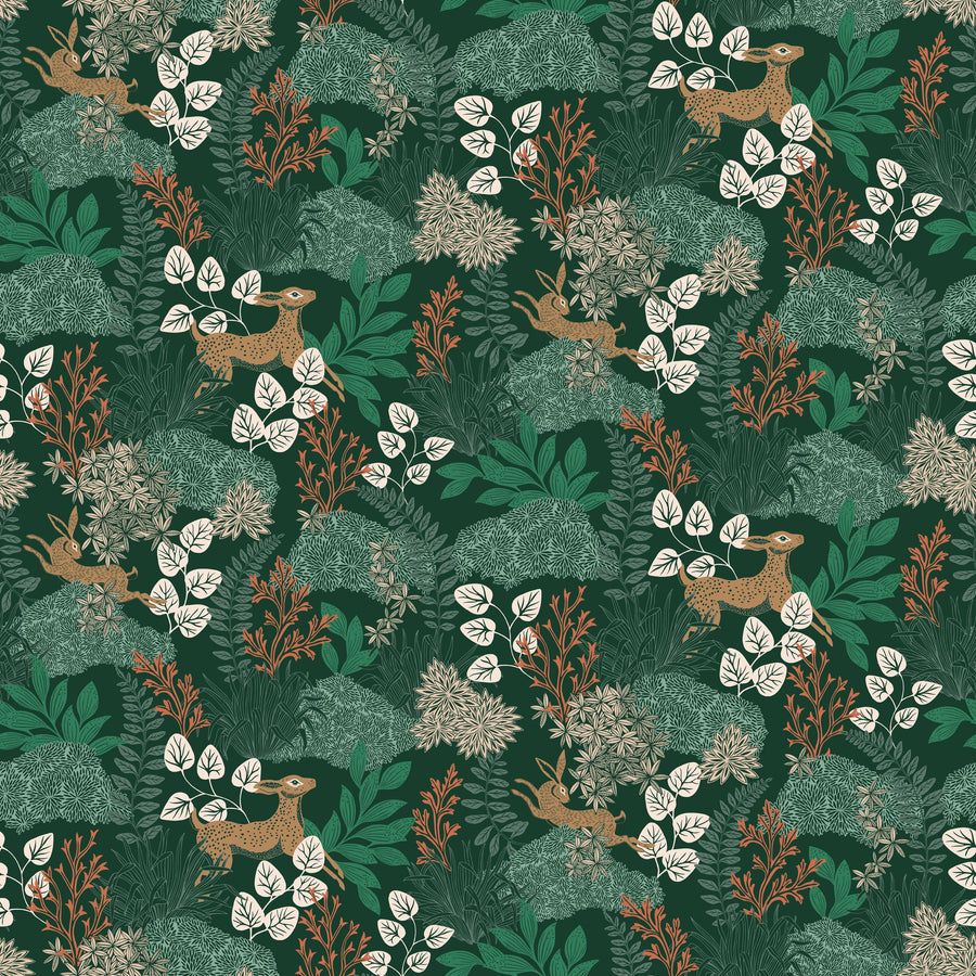 Wild and Free Pattern, Green Mural Wallpaper