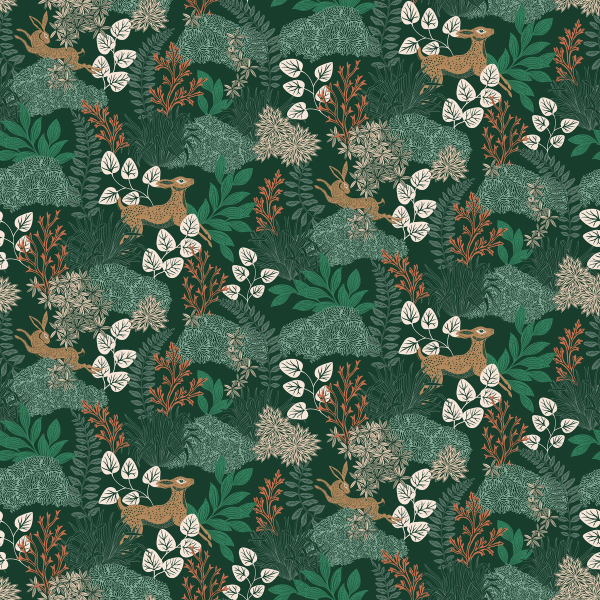 Wild and Free Pattern, Green Mural Wallpaper - pure wallpaper artwork