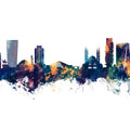 Tirana Skyline Blue & Bronze Mural Wallpaper - pure wallpaper artwork