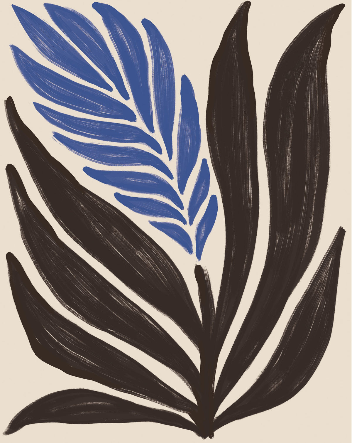 Simple Flowers II Blue Mural Wallpaper - pure wallpaper artwork