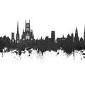 Worcester England Skyline Black & White Mural Wallpaper - pure wallpaper artwork