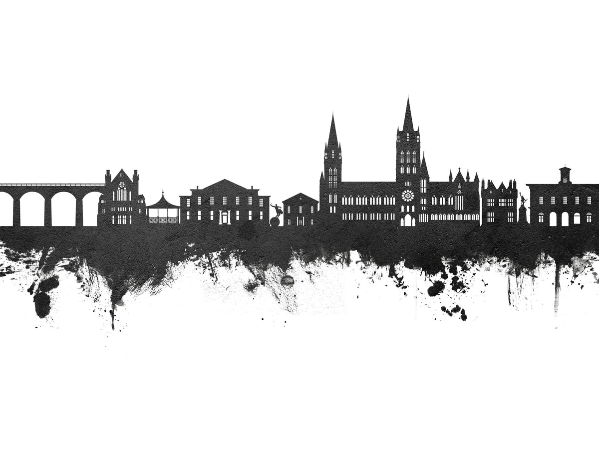 Truro England Skyline Black & White Mural Wallpaper - pure wallpaper artwork