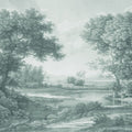 Riverbank Oak Landscape, Forest Green Mural Wallpaper - pure wallpaper artwork