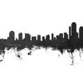 Wilmington Delaware Skyline Black & White Mural Wallpaper - pure wallpaper artwork