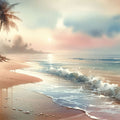 Calm Tropical Beach Sunrise Mural Wallpaper - pure wallpaper artwork