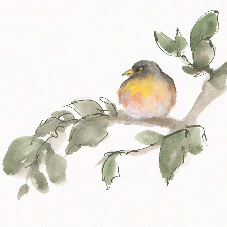 Bird and Leaves IV Mural Wallpaper
