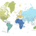 World Map Cities - Elisenda Mural Wallpaper - pure wallpaper artwork