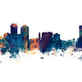 Wichita Kansas Skyline Blue & Bronze Mural Wallpaper - pure wallpaper artwork