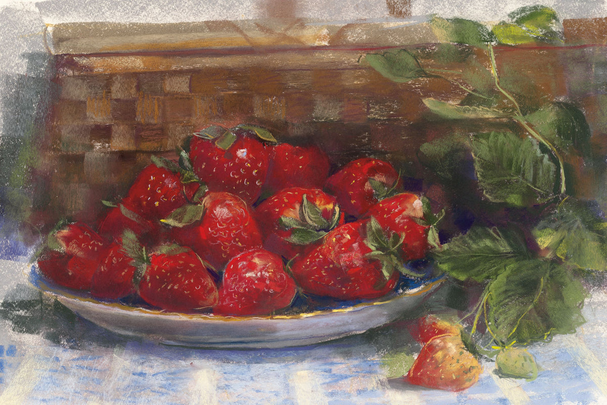 Plate of Strawberries Mural Wallpaper - pure wallpaper artwork