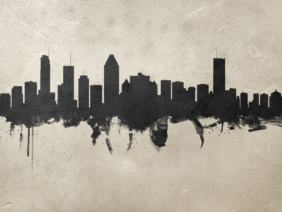 Montreal Canada Skyline Concrete Mural Wallpaper - pure wallpaper artwork