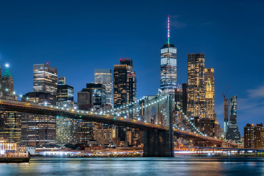 Brooklyn Bridge At Night Pt. II Mural Wallpaper
