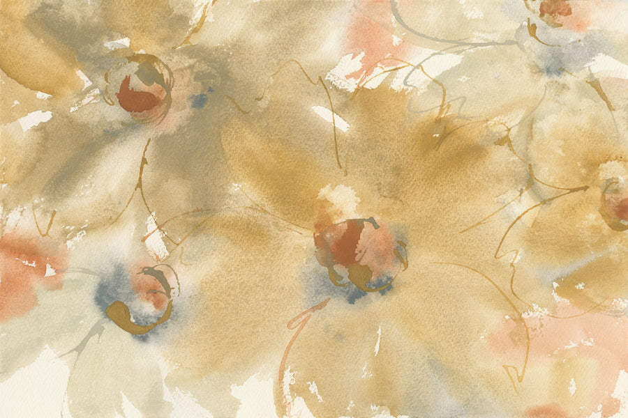 Neutral Blooms Mural Wallpaper