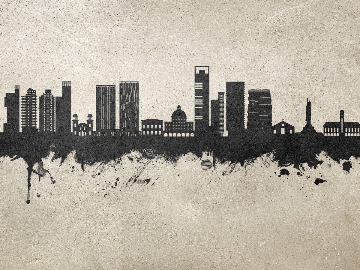 Luanda Skyline Concrete Mural Wallpaper - pure wallpaper artwork