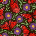 Papillion II, Tomato & Purple Mural Wallpaper - pure wallpaper artwork