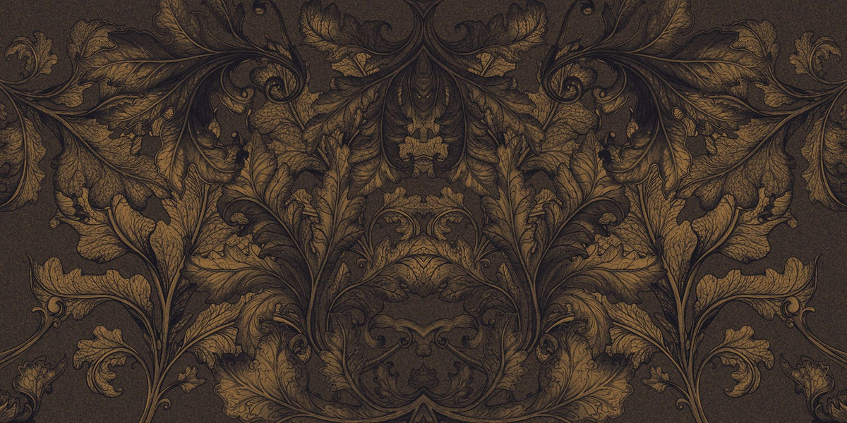 Shielded Leaf Brown Mural Wallpaper - pure wallpaper artwork