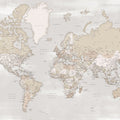 World Map Cities - Lucille Mural Wallpaper - pure wallpaper artwork