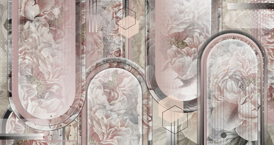 Modern Rose Mural Wallpaper