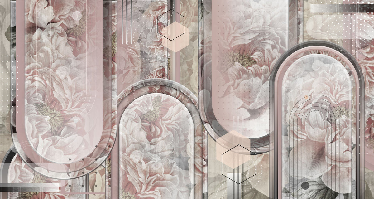Modern Rose Mural Wallpaper - pure wallpaper artwork