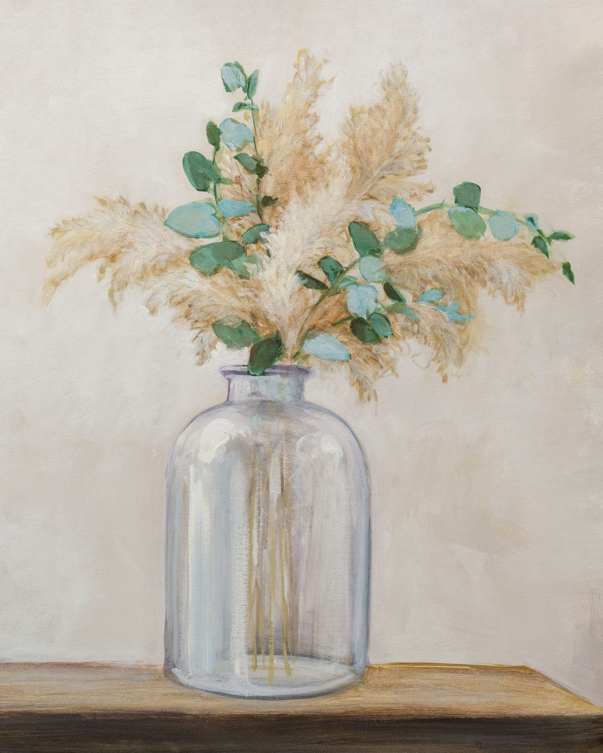 Pampas and Eucalyptus Bouquet Mural Wallpaper - pure wallpaper artwork