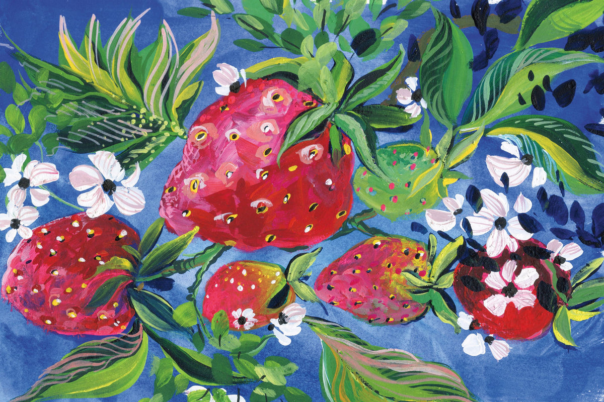Juicy Strawberries Mural Wallpaper - pure wallpaper artwork