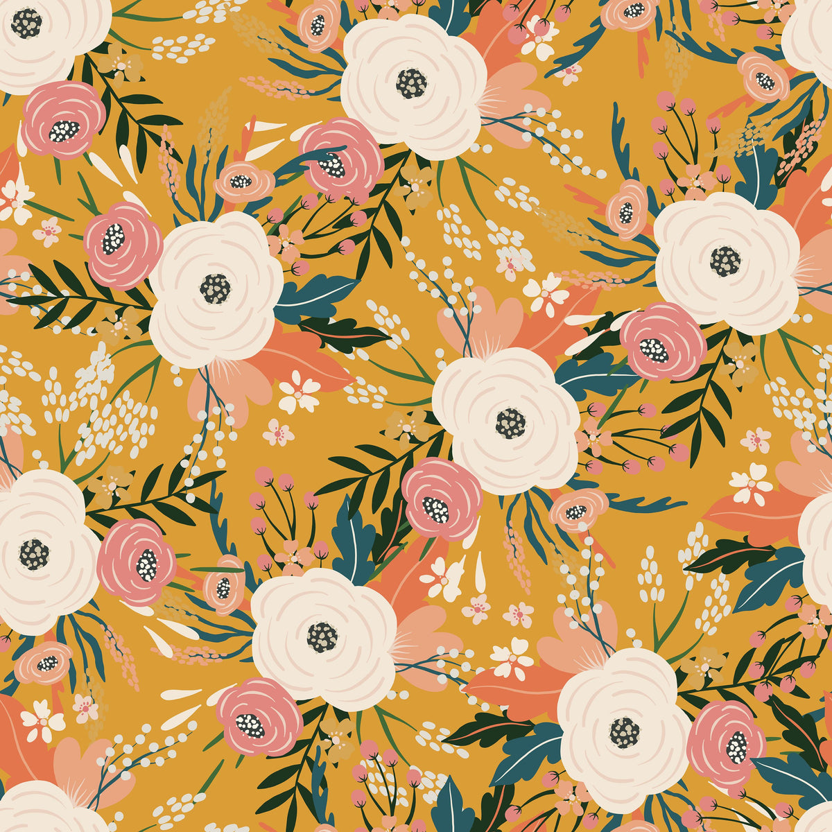 Weekend Flowers Mural Wallpaper - pure wallpaper artwork