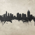 Cincinnati Ohio Skyline Concrete Mural Wallpaper - pure wallpaper artwork