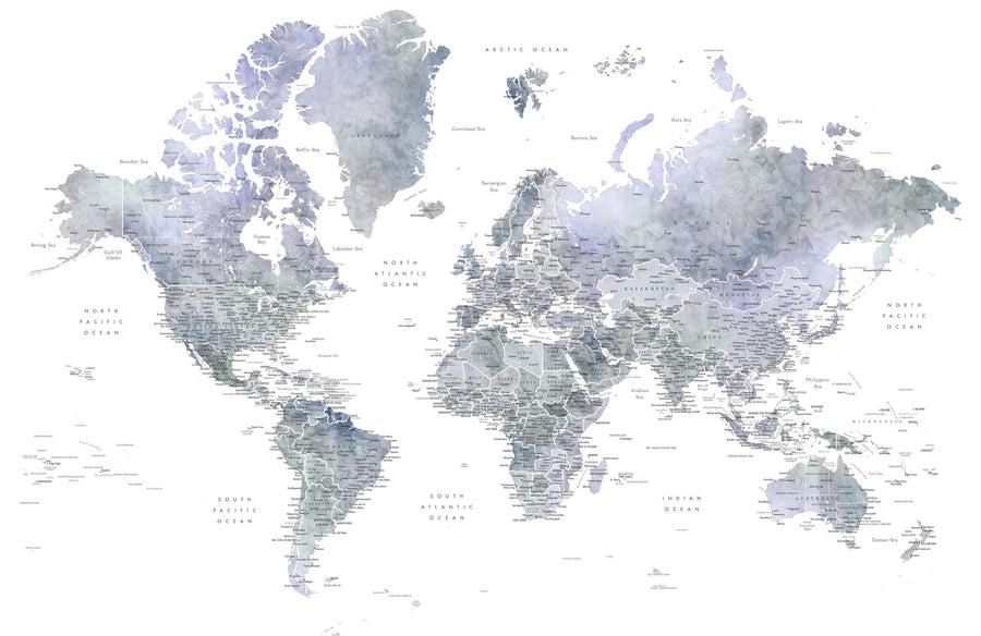 World Map Cities - Norberto Mural Wallpaper
