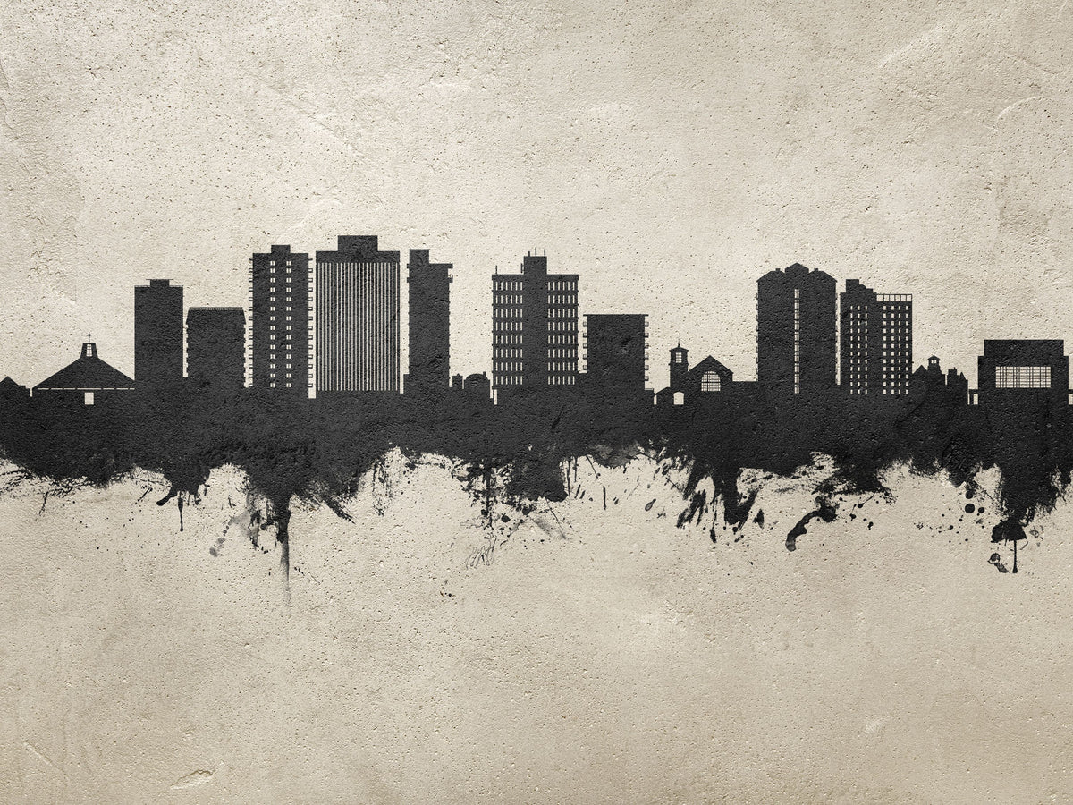 San Mateo California Skyline Concrete Mural Wallpaper - pure wallpaper artwork
