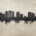 San Mateo California Skyline Concrete Mural Wallpaper - pure wallpaper artwork