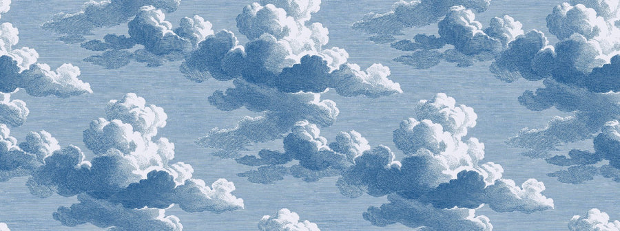 Cloud Wallpaper Mural – Sky Wall Mural – Intaglio Clouds, Blueberry printable artwork