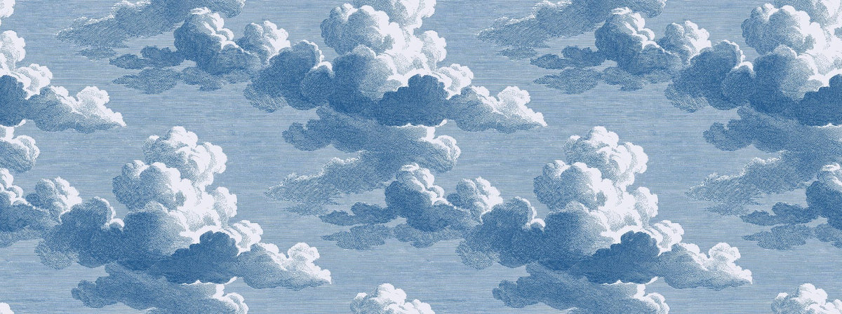 Intaglio Clouds, Blueberry Mural Wallpaper - pure wallpaper artwork