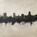 Madison Wisconsin Skyline Concrete Mural Wallpaper - pure wallpaper artwork