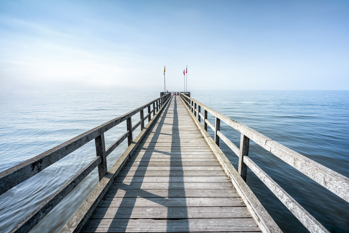 Strand Pier Blue Mural Wallpaper - pure wallpaper artwork