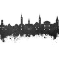 Varaždin Croatia Skyline Black & White Mural Wallpaper - pure wallpaper artwork
