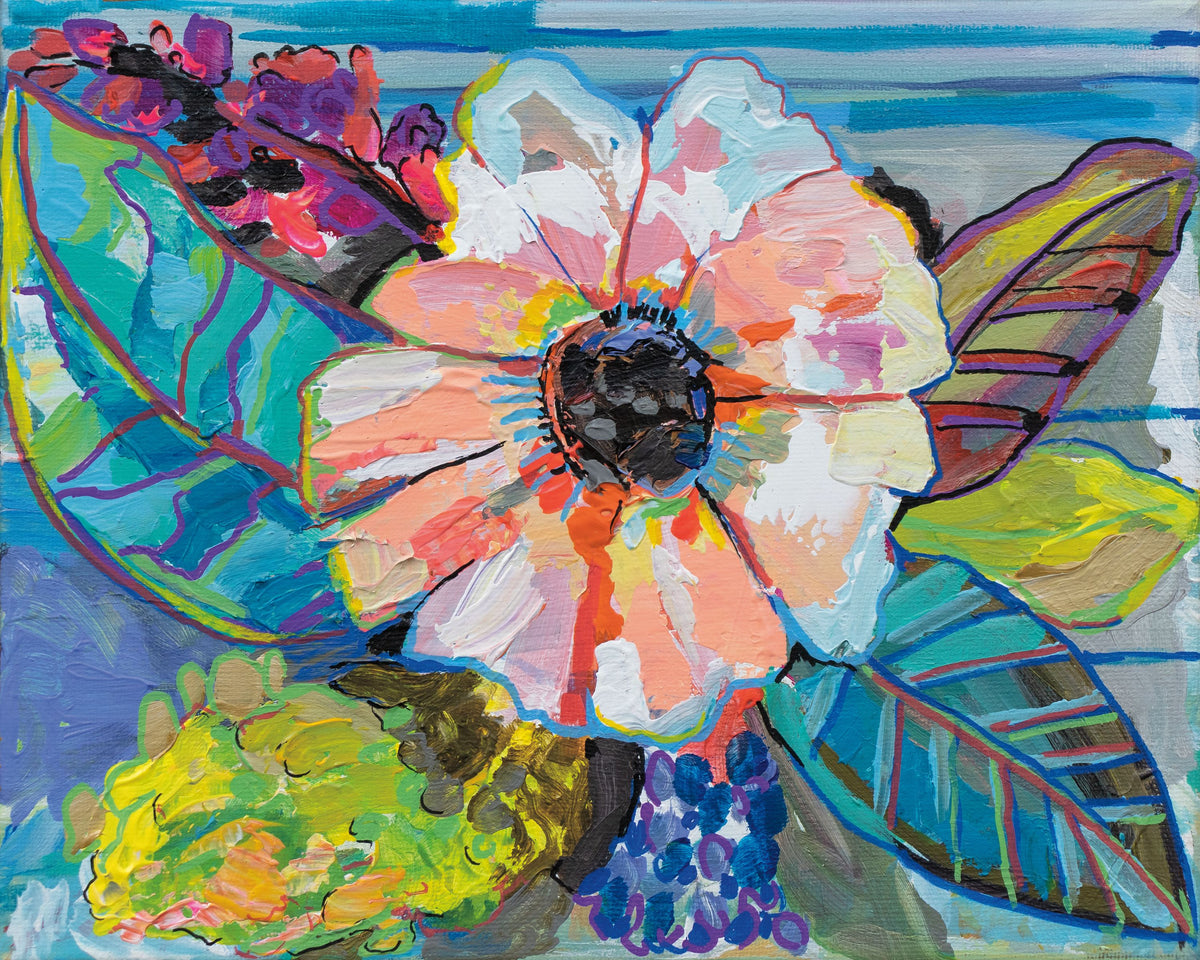 Island Flowers Mural Wallpaper - pure wallpaper artwork