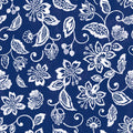 Sino Flowers Blue Mural Wallpaper - pure wallpaper artwork