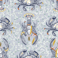 Lobster and Crab Coastal Nostalgia, Grey Mural Wallpaper - pure wallpaper artwork