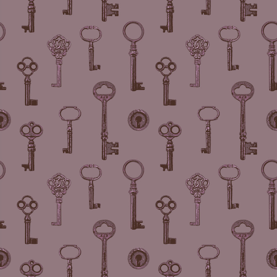 Antique Keys, Rose Mural Wallpaper