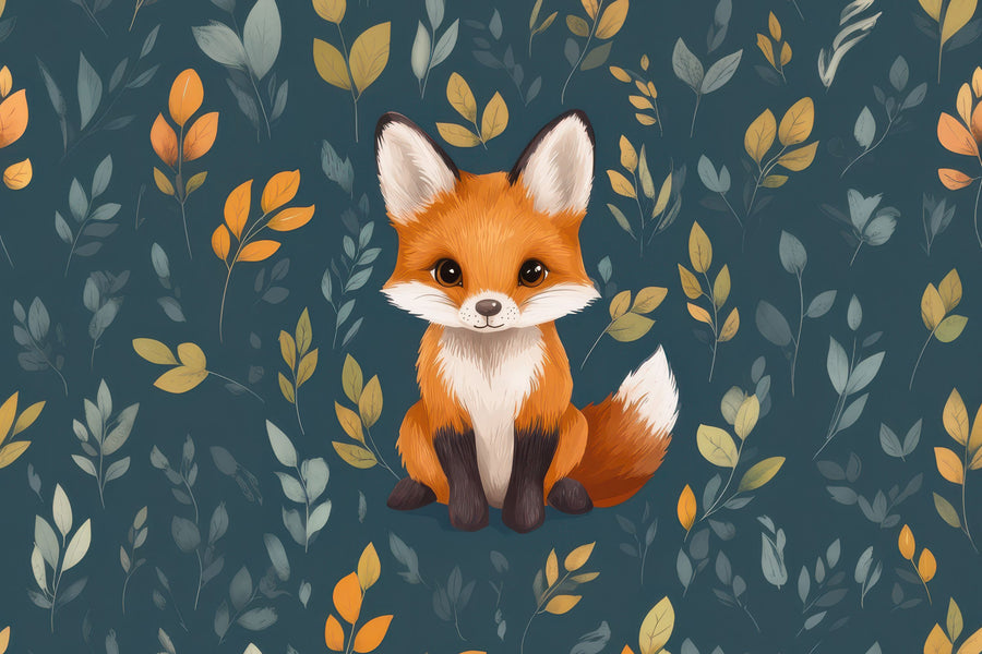 Cute Fox Mural Wallpaper