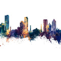 Umm Al Quwain Skyline Blue & Bronze Mural Wallpaper - pure wallpaper artwork