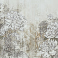 Vintage Peonies Mural Wallpaper - Neutral Tone - pure wallpaper artwork