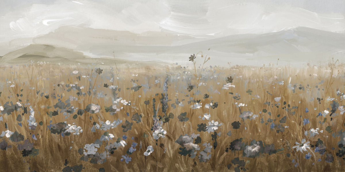 Field of Flowers Neutral Mural Wallpaper - pure wallpaper artwork