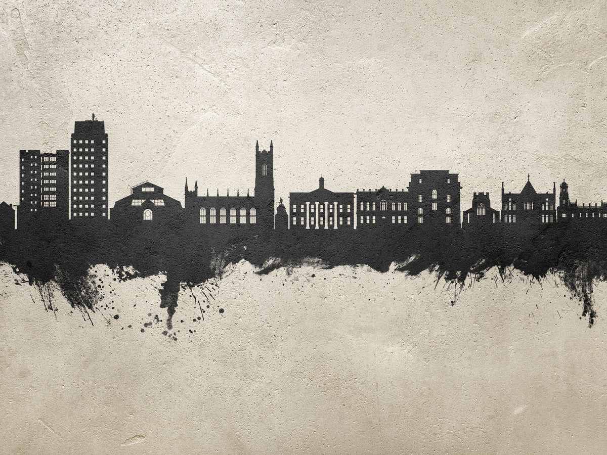 Oldham England Skyline Concrete Mural Wallpaper - pure wallpaper artwork