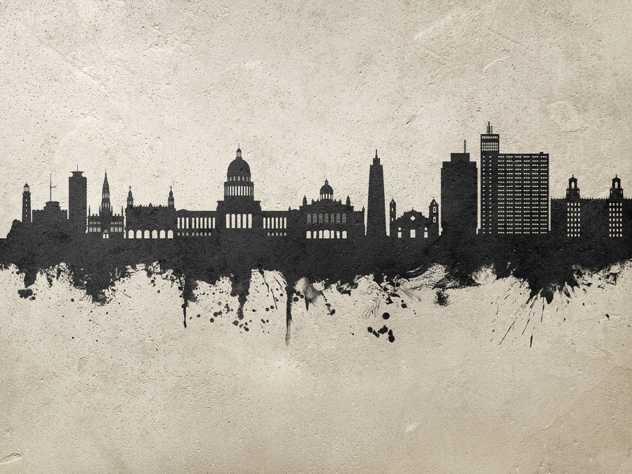Havana Cuba Skyline Concrete Mural Wallpaper