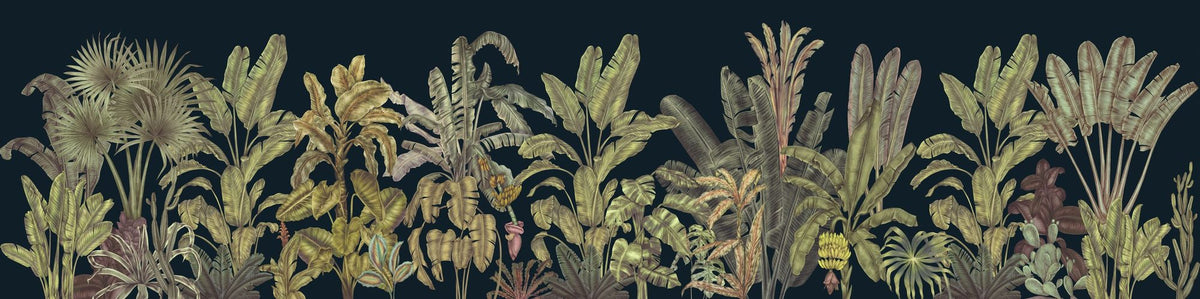 Madagascar Foliage, Darkest Green Mural Wallpaper - pure wallpaper artwork