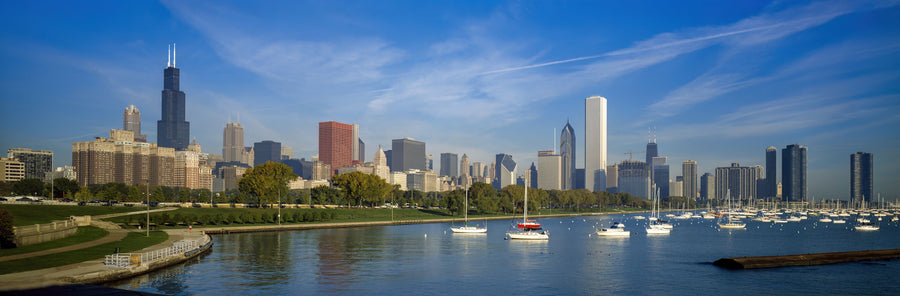 Chicago Harbor Skyline Mural Wallpaper