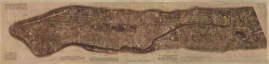 Manhattan From Above 1922 Vintage Mural Wallpaper