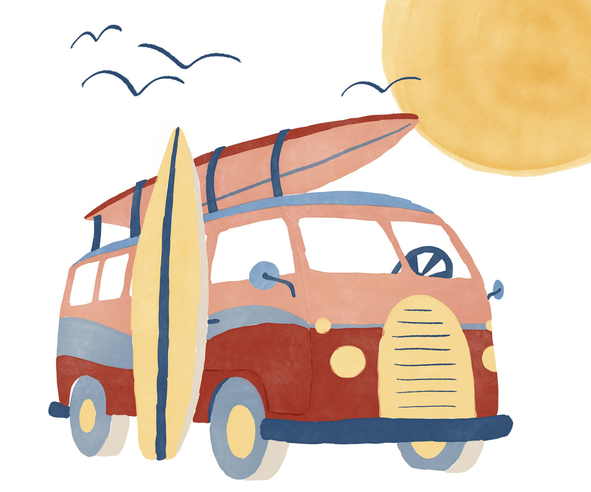 Surf Bus No.1 Mural Wallpaper - pure wallpaper artwork