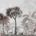 Tropical Forest Strolls Light Blue Mural Wallpaper - pure wallpaper artwork