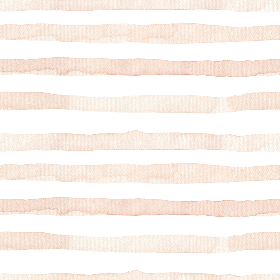 Watercolor Stripes Peach Mural Wallpaper